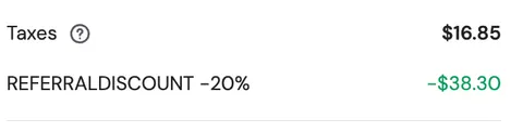 Step 3 — REFERRALDISCOUNT -20% breakdown in the Hostinger order summary